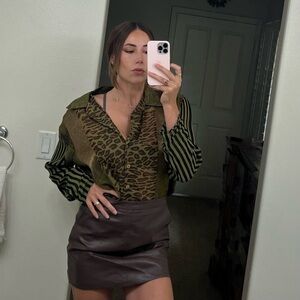 René Derhy Vintage Unique Leopard Print Top